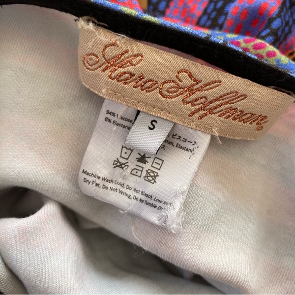 Mara Hoffman Long Sleeve Pink Connector Print Dress Scoop Back Swing Dots Art - Picture 11 of 13